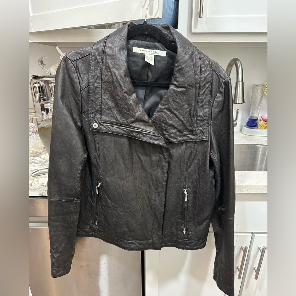 Rezrekshn by Ester Chen Black Genuine Leather Jacket